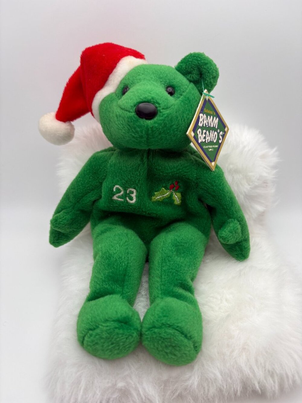 Salvino's Bamm Beano's David Justice #23 MLB Christmas Beanie Bear (SKU: 738TO)